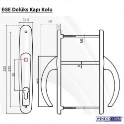 Windoform Ege Delüx Kapı Kolu 85 Eks. - Boya Eloksal Gümüş*