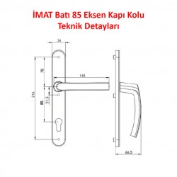 İmat Batı 35-85 Aynalı Kapı Kolu 9016 Beyaz