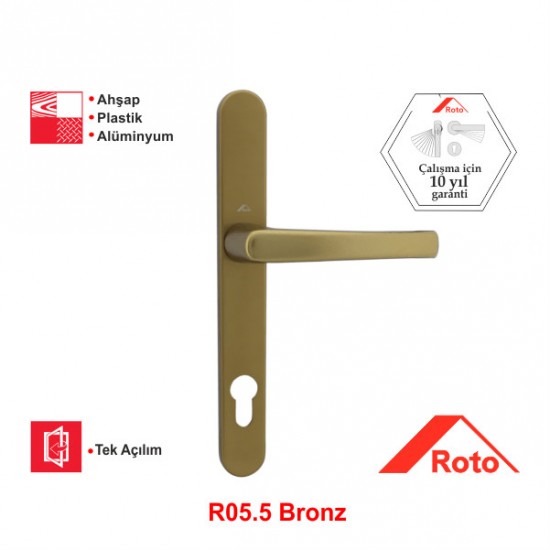 Roto RotoLine 92 Eksen Aynalı Kapı Kolu R05.5 Bronz