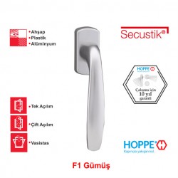 Hoppe New York 37mm Secustik Pencere Kolu F1 Gümüş