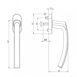 Roto Patio SX Sürme Kolu 43 mm - Beyaz