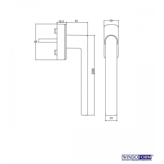 Windaform Mega Belgrad Akustik Sürme Kolu (200 mm) - Koyu Kahve