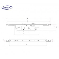 Fornax ALU Koldan Tahrikli Aluminyum Kilitli Kapı İspanyoleti 85/35 mm