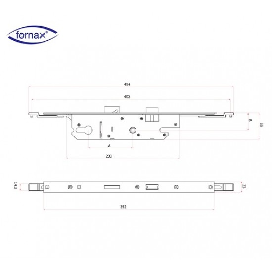 Fornax ALU Koldan Tahrikli Aluminyum Kilitli Kapı İspanyoleti 85/35 mm