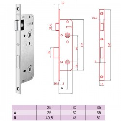 İTO PVC Doğrama için Banyo-WC Kilidi - Krom ( 30 mm )