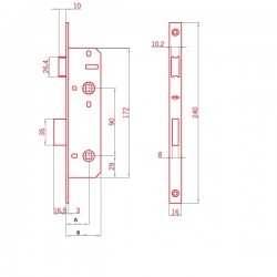 İTO PVC Doğrama için Banyo-WC Kilidi - Krom ( 30 mm )