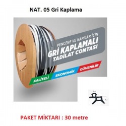 Pvc Doğrama Tadilat Contası Nat.05-Gri kaplama   ( Paket 30 metre )*