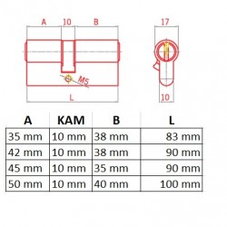 Rotex 83 mm Zamak Barel 5 Pimli   ( 40+10+33 ) - 2 Anahtarlı