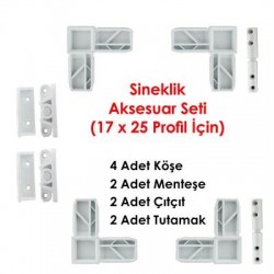 Sineklik Aksesuar Seti ( 17 x 25 mm Profil İçin ) - Beyaz